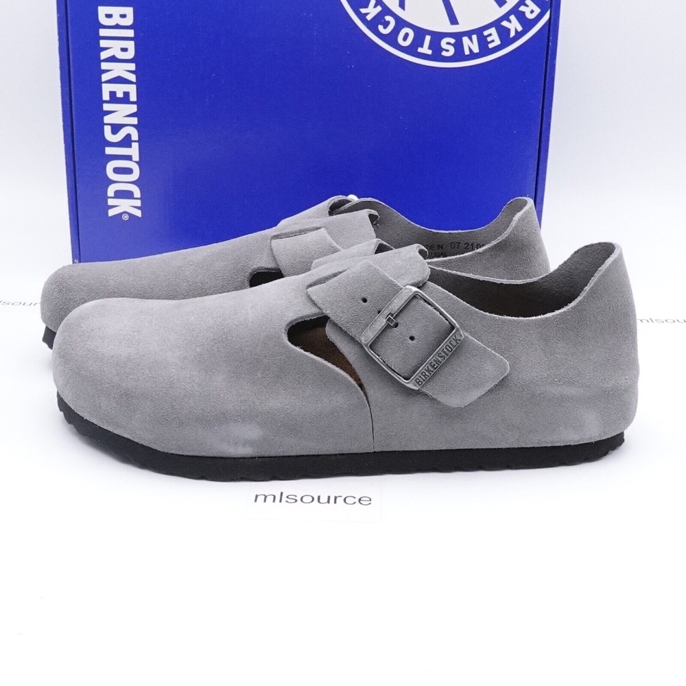 NEW Birkenstock London BS Clogs 1018996 Whale Gray